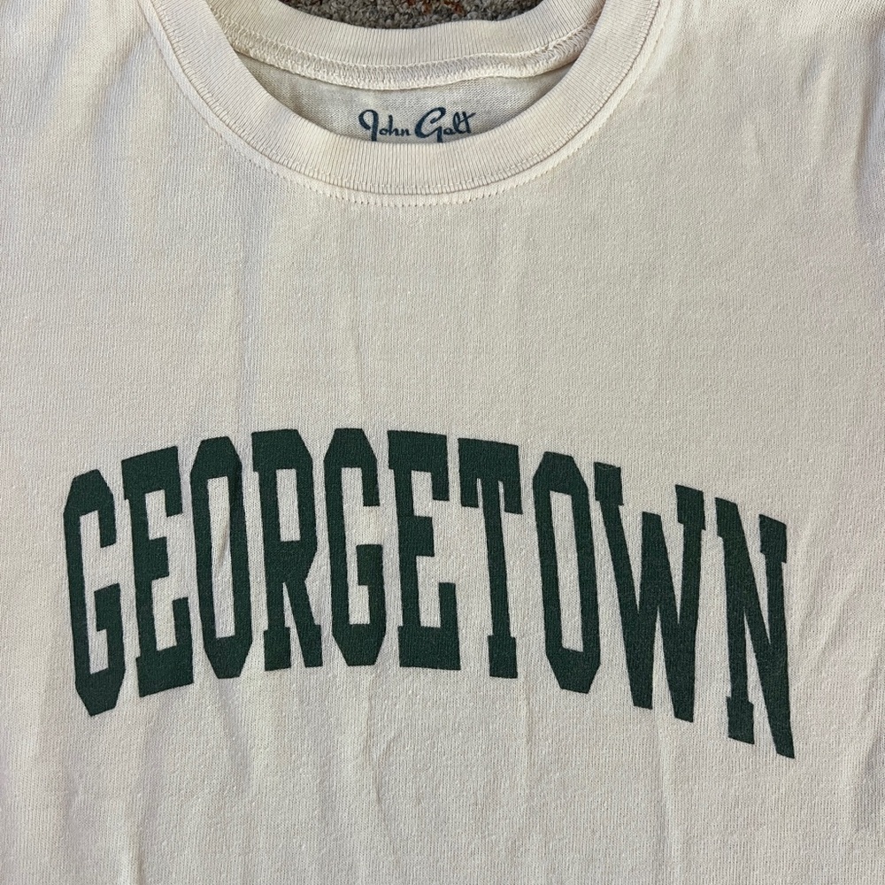 Brandy Melville Cream Tee with Green Print - Picture 3 of 3